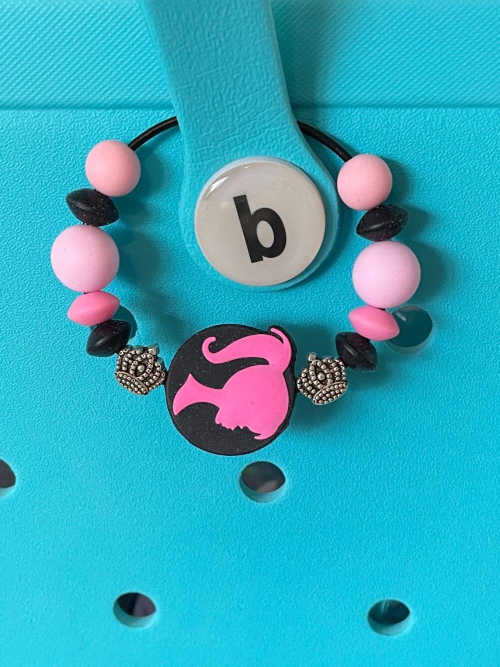 Barbie Silicone Bogg Bag Ring-Pink and Black Bogg Accessories-Barbie Bogg